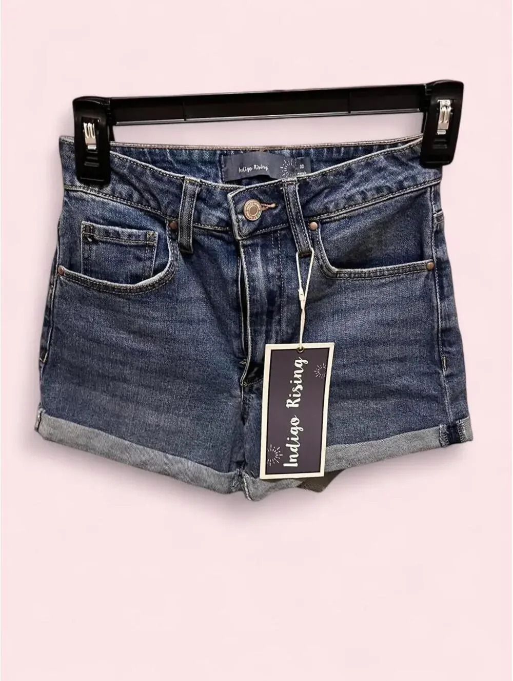 Indigo Rising denim shorts in blue #denim